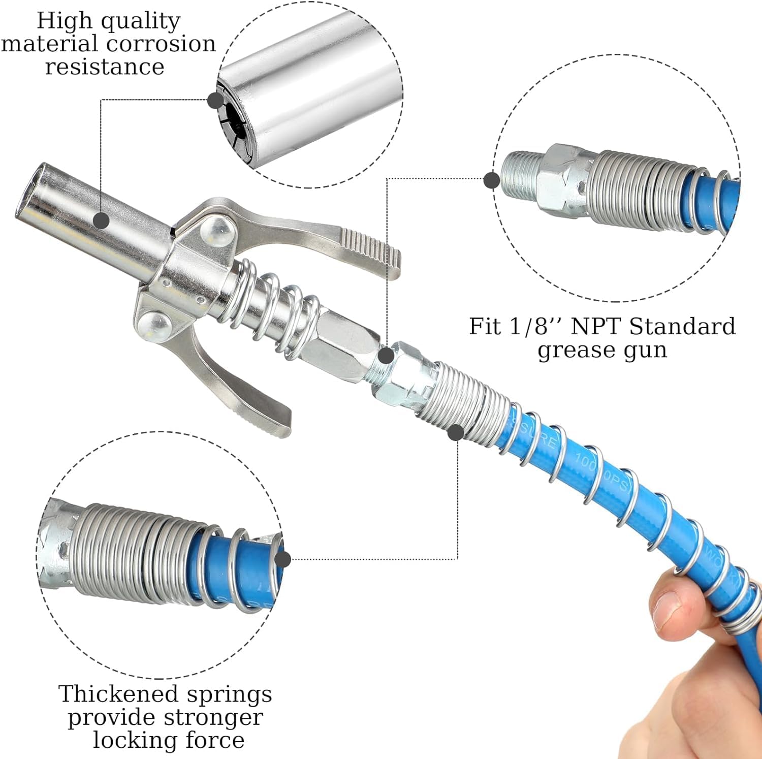 Double Handle High Pressure Release Grease Coupler