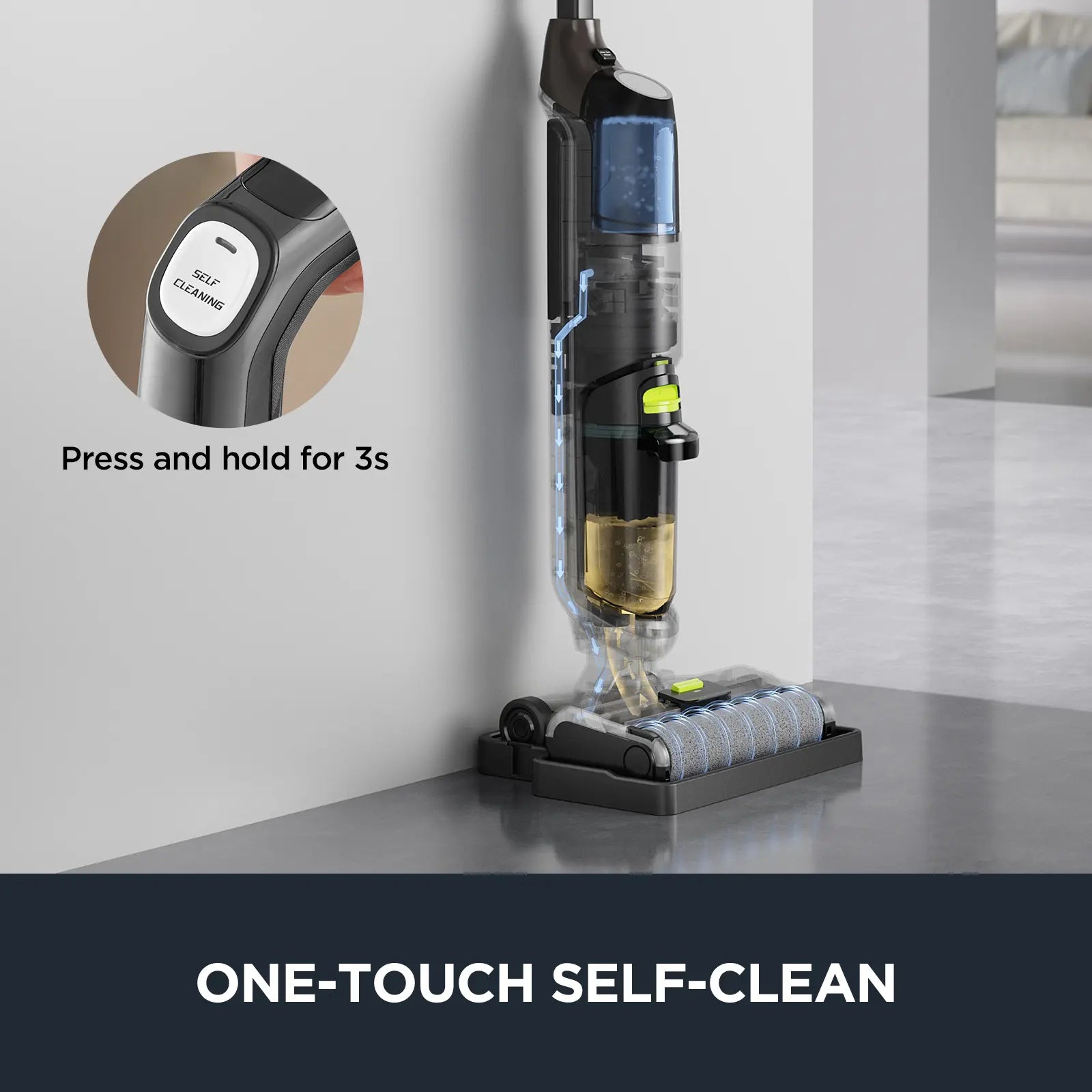 Cordless Wet Dry Hard Floor Cleaner, Smart Vacuum Mop for Multi-Surfaces